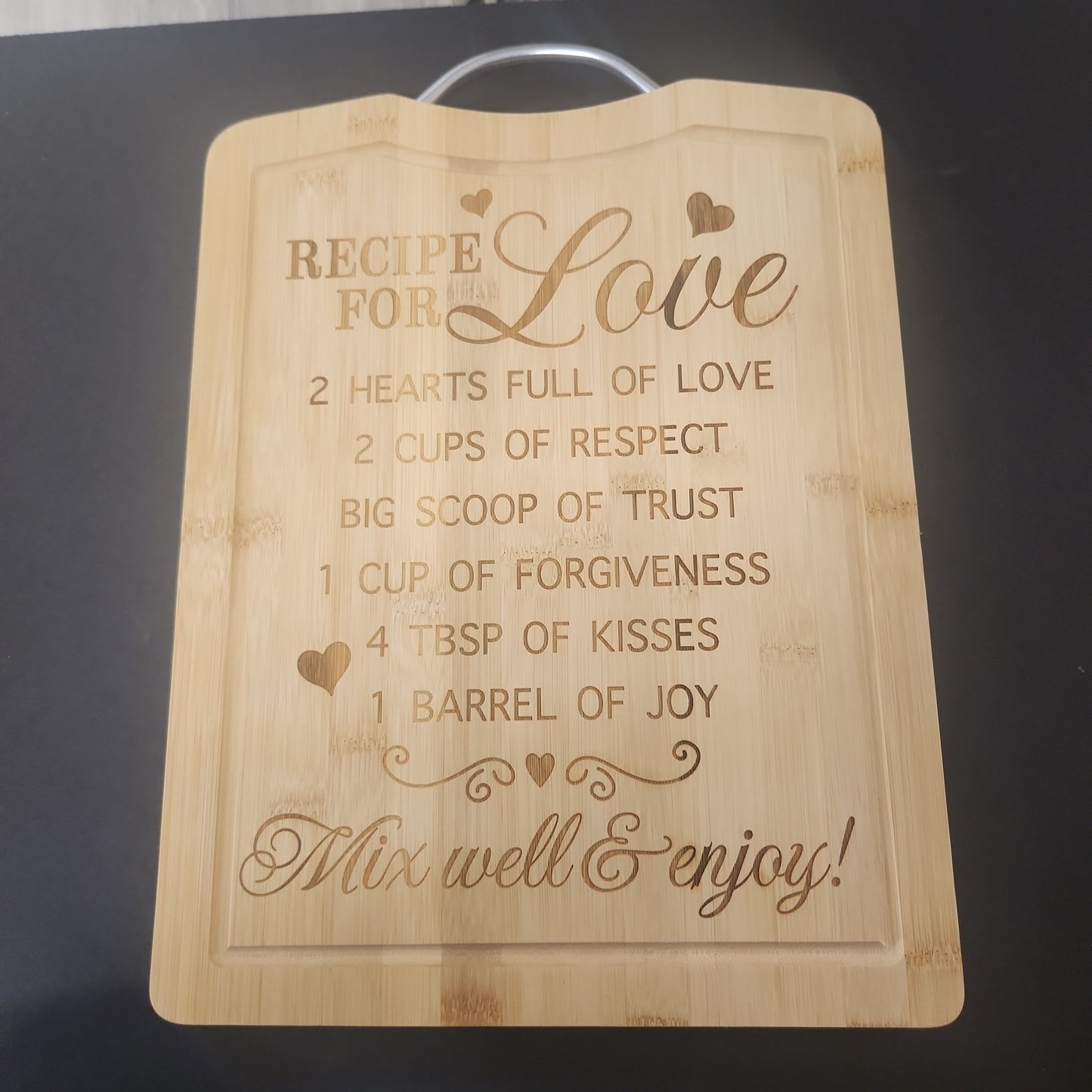 Cutting Board w/metal handle