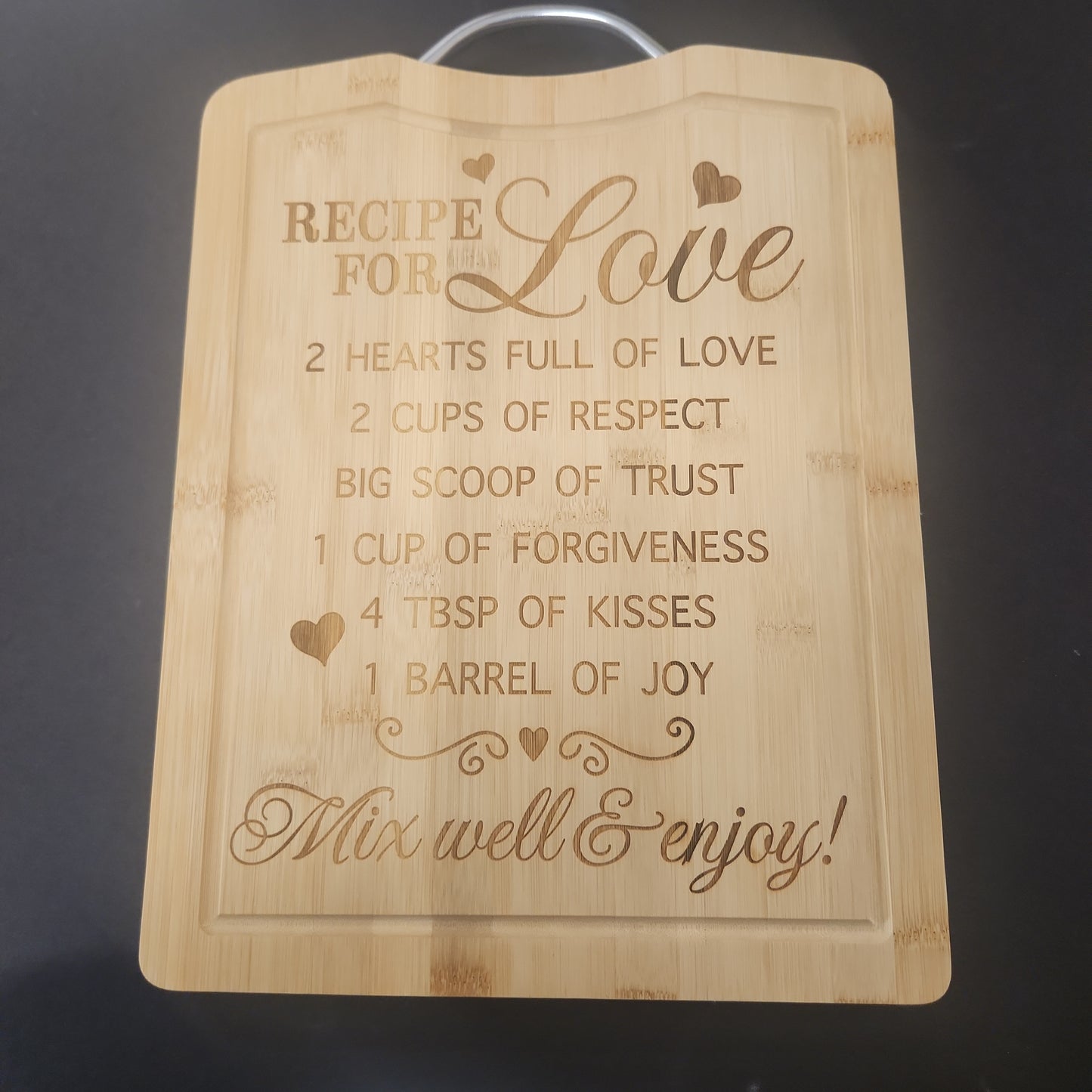 Cutting Board w/metal handle