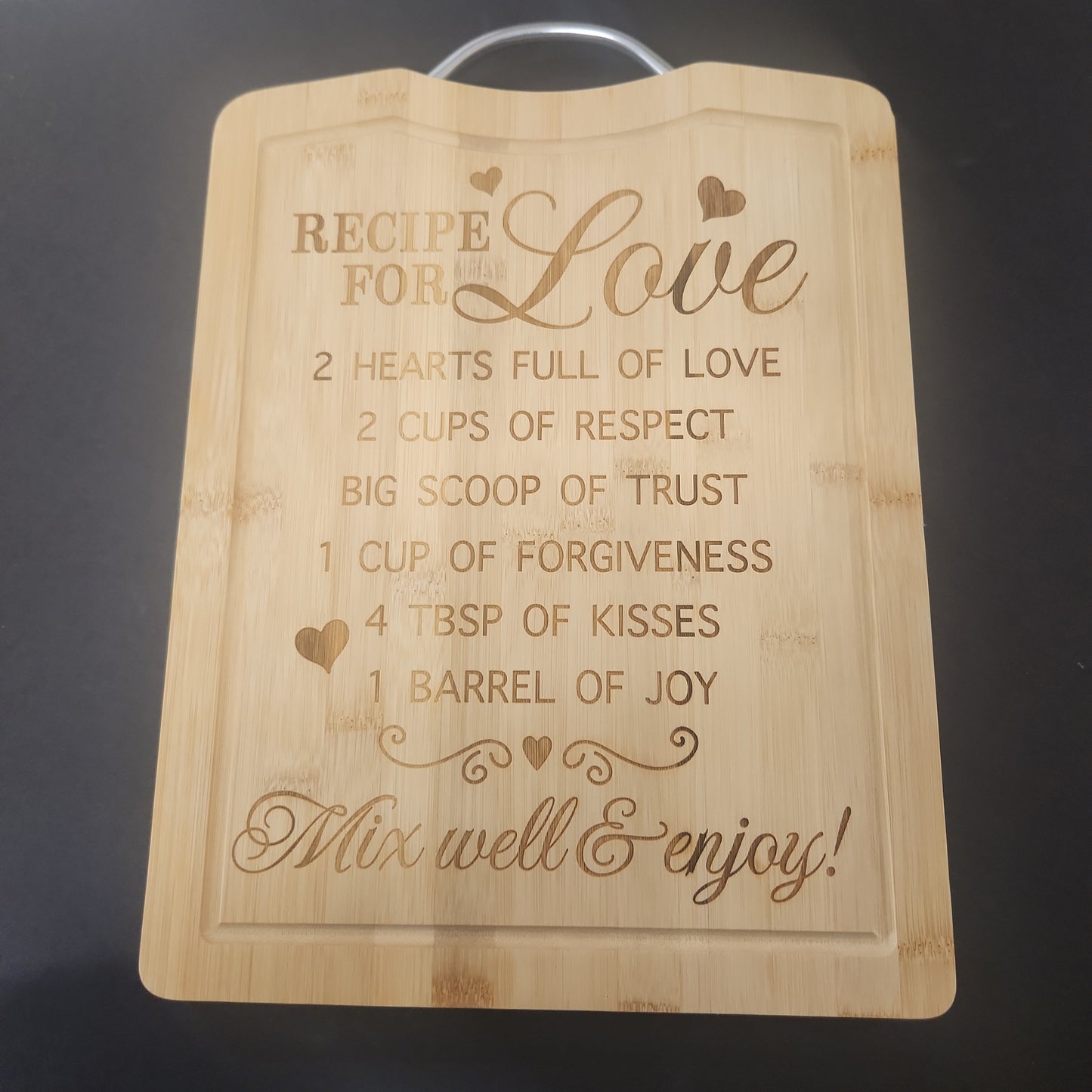 Cutting Board w/metal handle