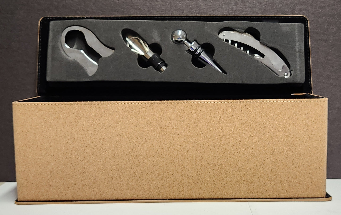 Cork Single Wine Box with Tools
