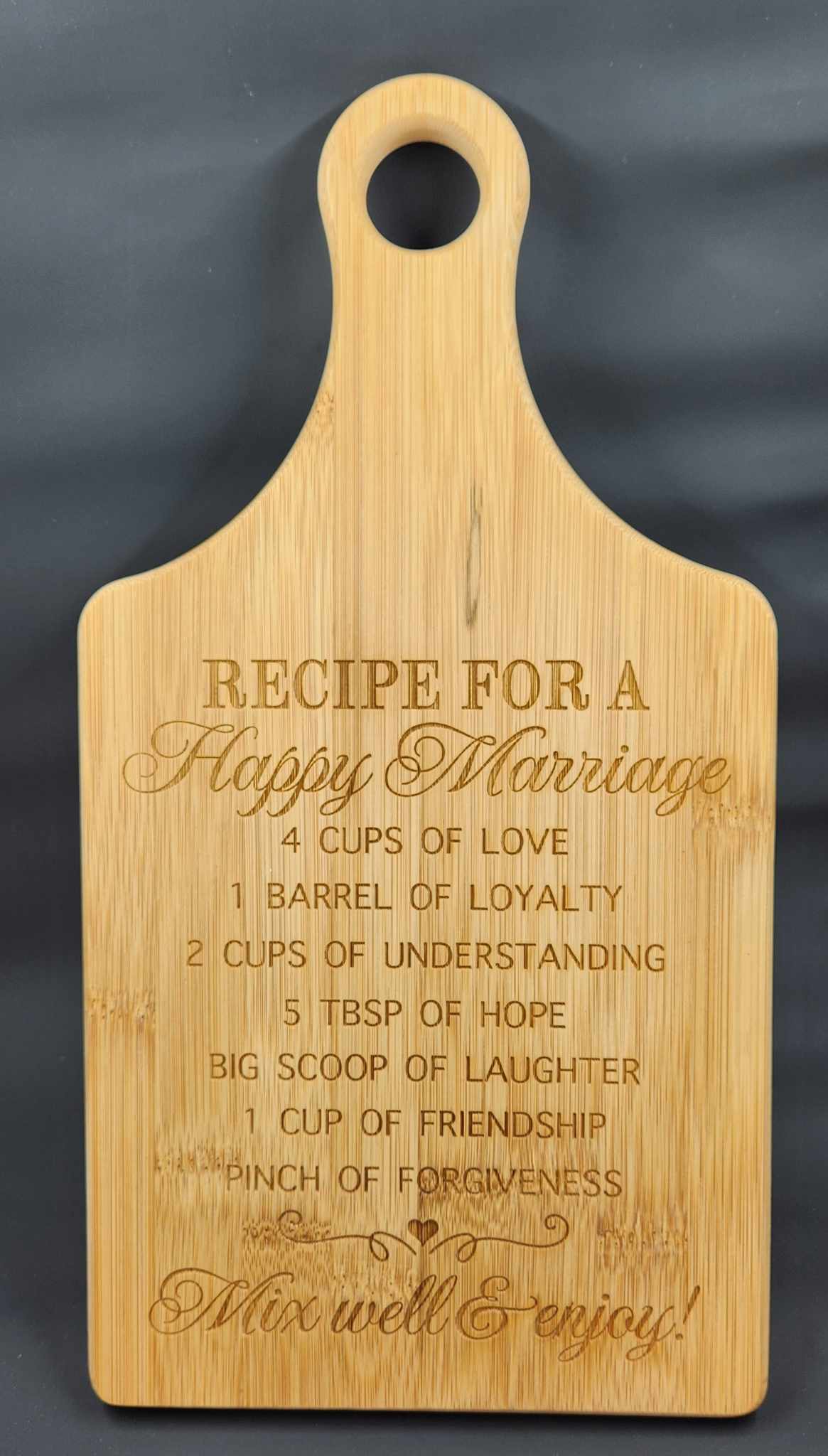 Bamboo Paddle Shape Cutting Board