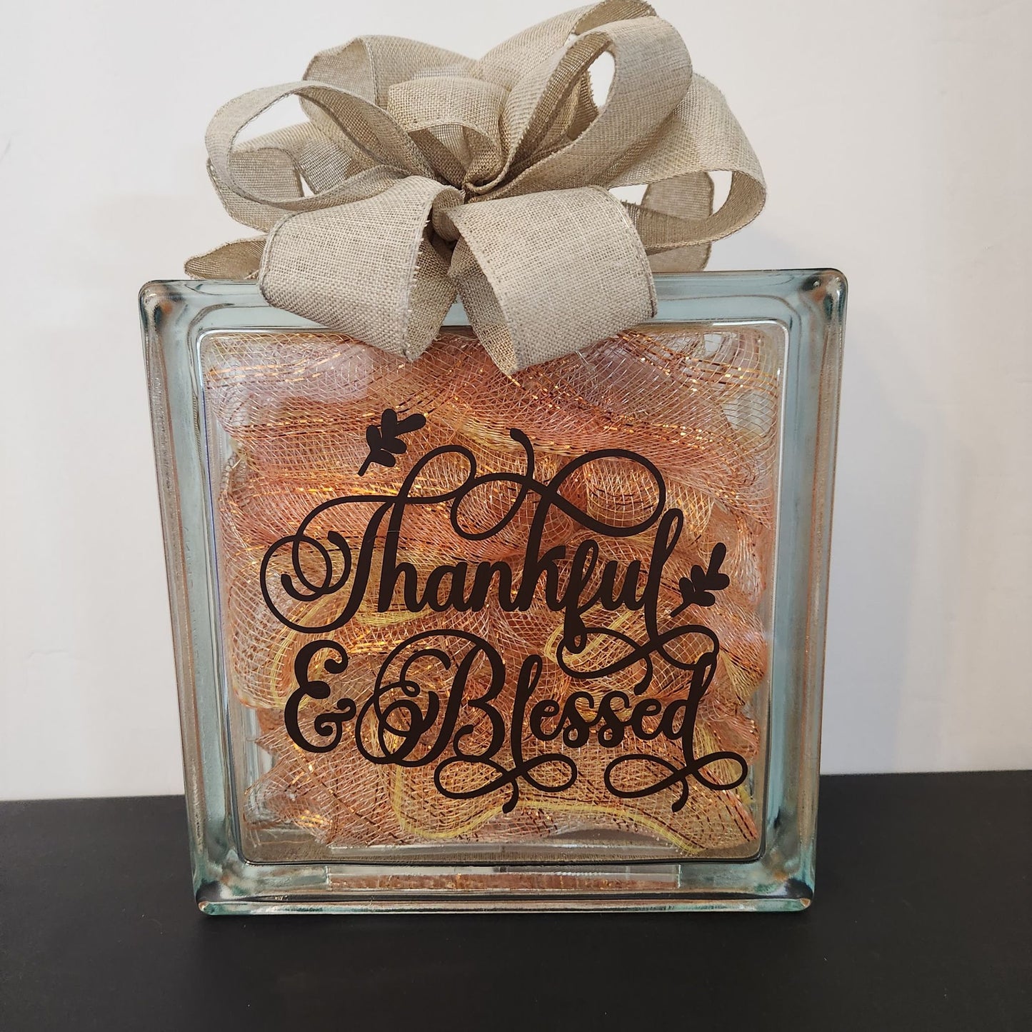 Thanksgiving Glass Block