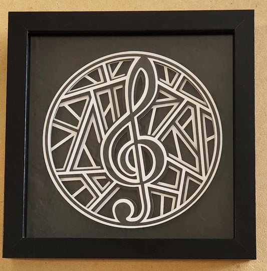 Treble Clef Layered Design