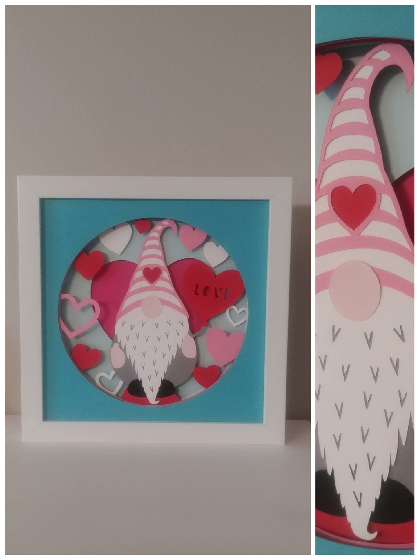 Valentine Gnome Shadow box