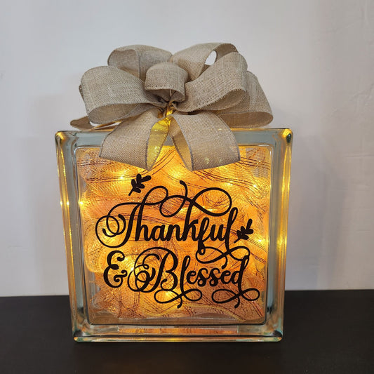 Thanksgiving Glass Block